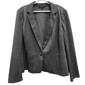 Lane Bryant Womens Blazer Jacket Size 26 Gray Ponte Metallic Carrier Academia